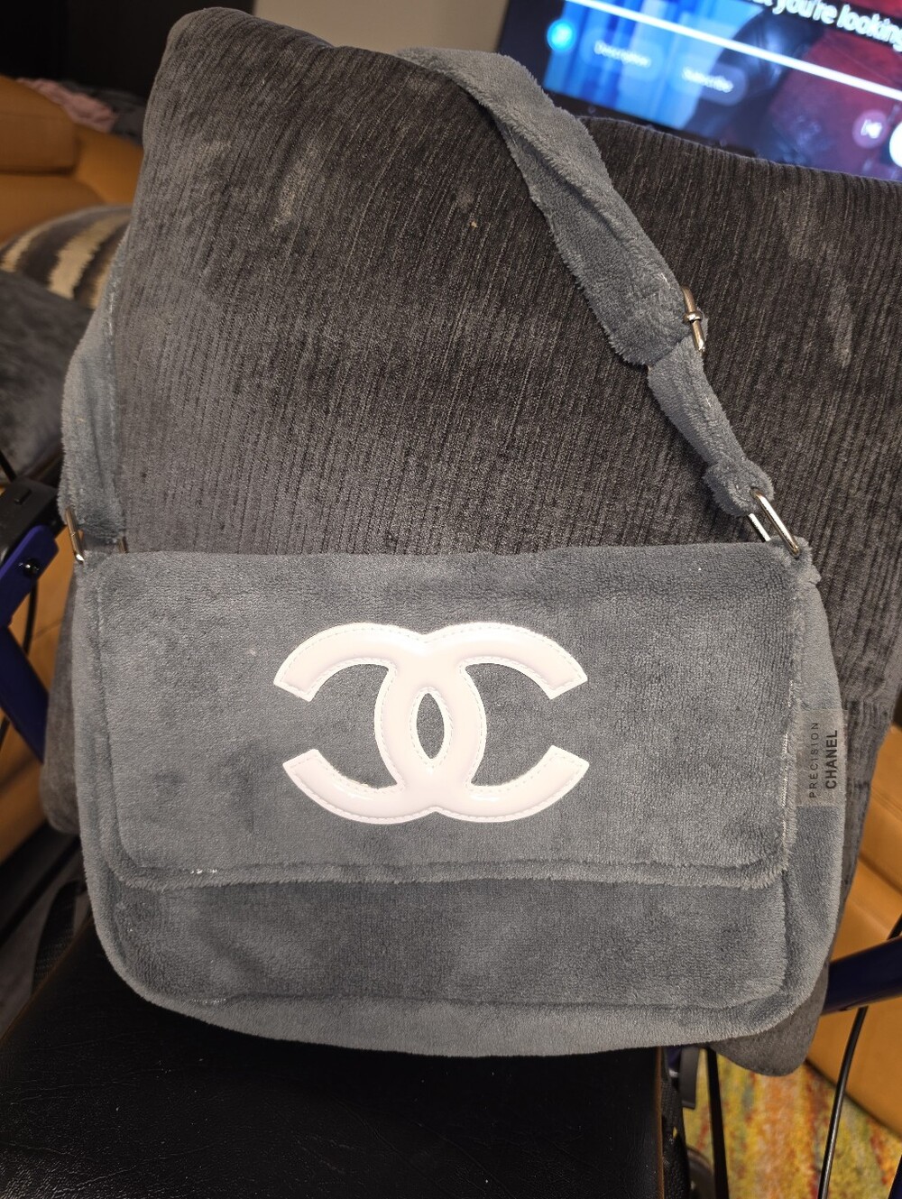 Chanel Grey Precision Terry Cloth / Fleece  Flap Bag (GWP Or VIP Item)